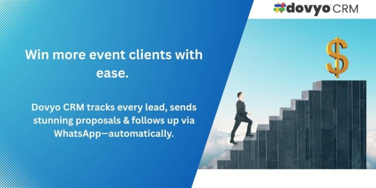 Win more event clients with ease. Dovyo CRM tracks every lead, sends stunning proposals & follows up via WhatsApp-automatically.